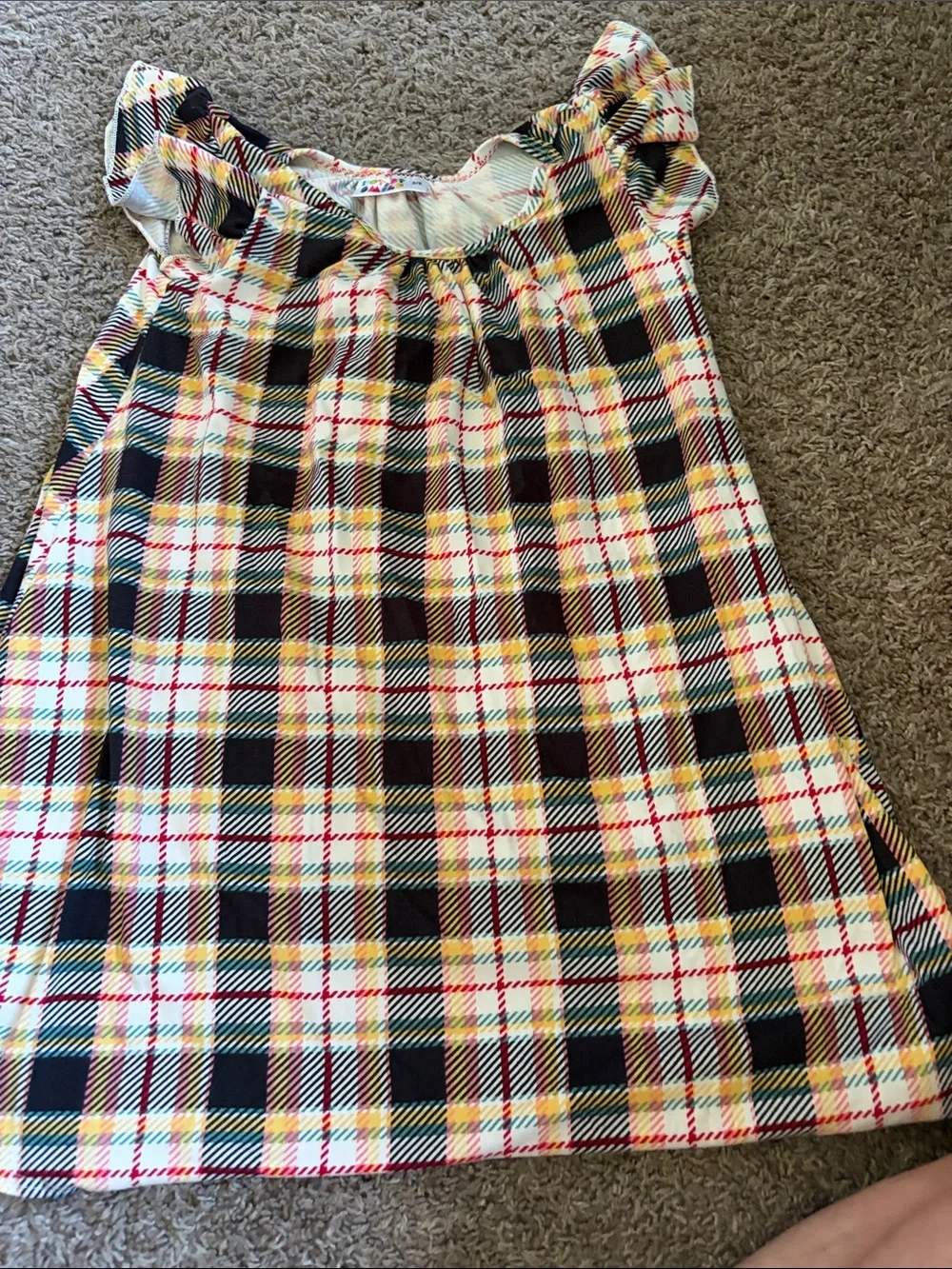 Girls Plaid Nightgown Pajamas - Yellow & Black